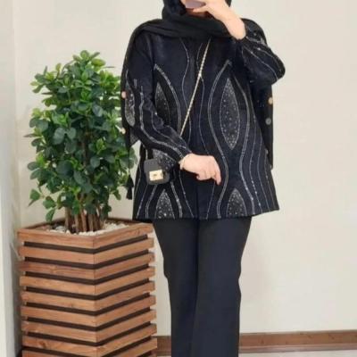 مانتو کتی زنانه مخمل مدل نگینی