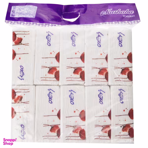 دستمال کاغذی 100 برگ مرحبا مدل White بسته 10 عددی