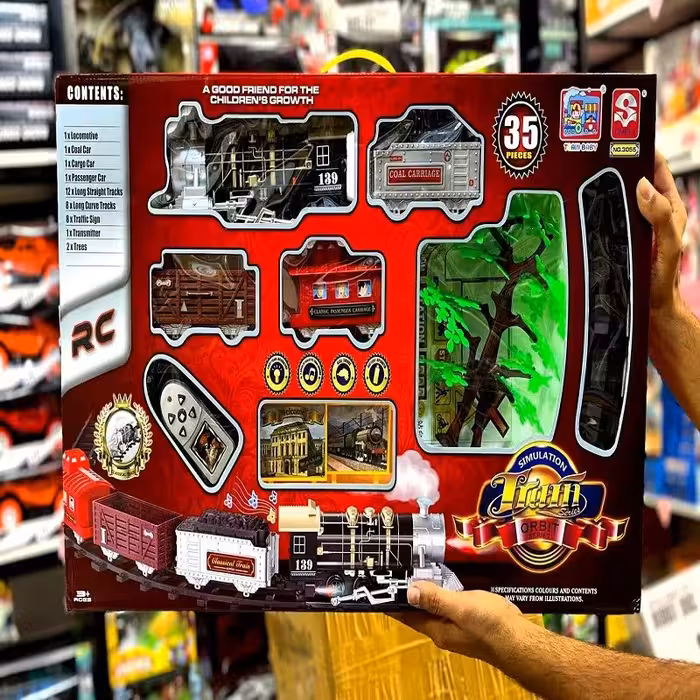 اسباب بازی قطار کنترلی دودزا کودک با درخت