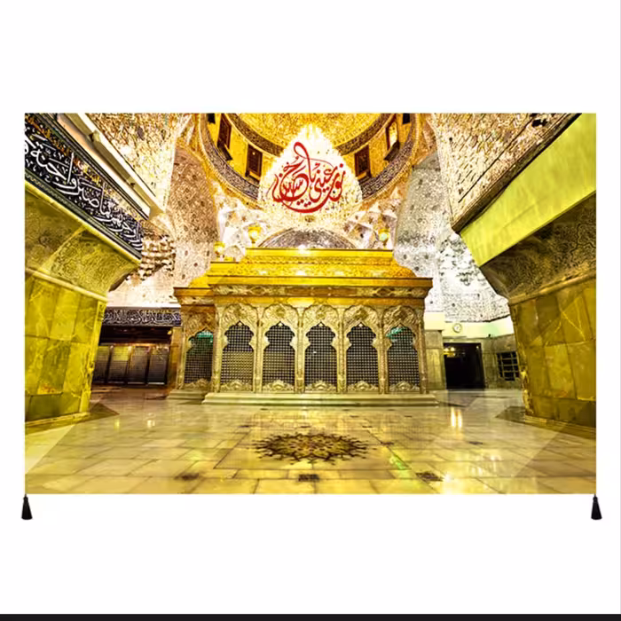 پرچم طرح ضریح امام حسین سایز140در200جنس مخملکدj24