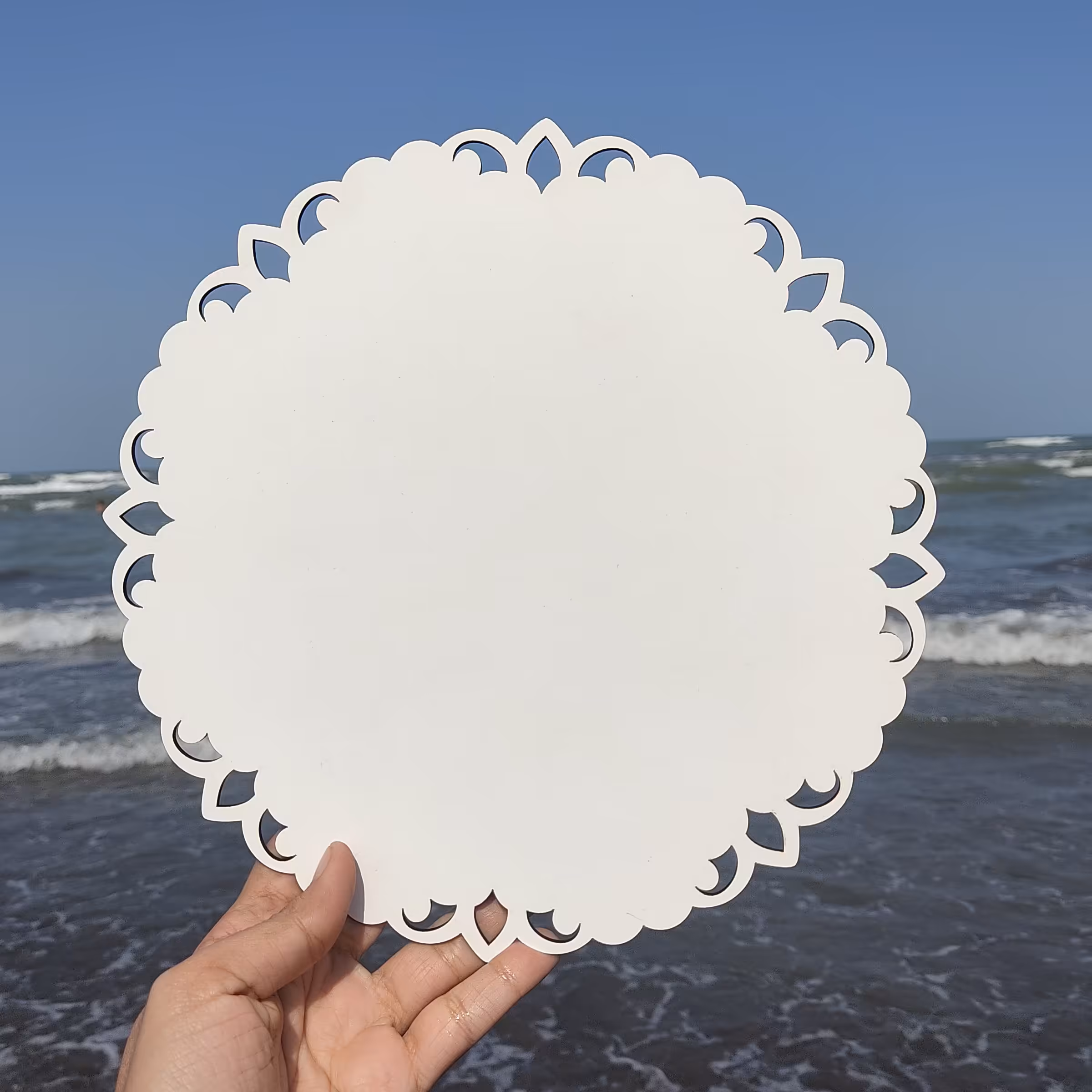 سینی کیک mdf سایز 20 طرح اسلیمی2 (کد 10)  تک‌رو روکشرمولیزر پک24 عددی