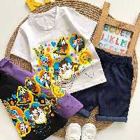 تیشرت شلوارک اسپرت طرح کارتونی سایز40 تا 55 با ارسال رایگان