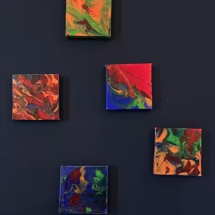 تابلو آبستره مجموعه 5 عددی