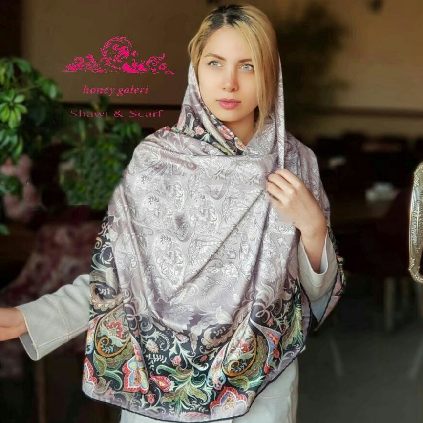ابریشم توییل دور دست دوز با کیفیت فقط طوسی موجوده