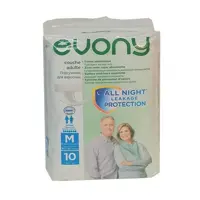 پوشک بزرگسال  evony ،سایز متوسطM ، بسته بندی 10عددی، چسبی، دور کمر 80-130سانتی متر