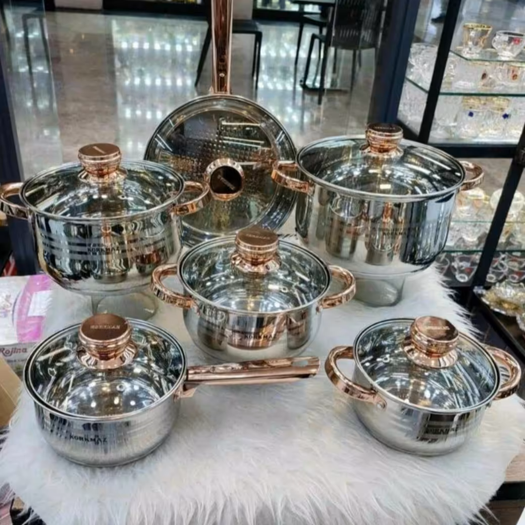 سرویس قابلمه 12 پارچه استیل کرکماز مدل A688G