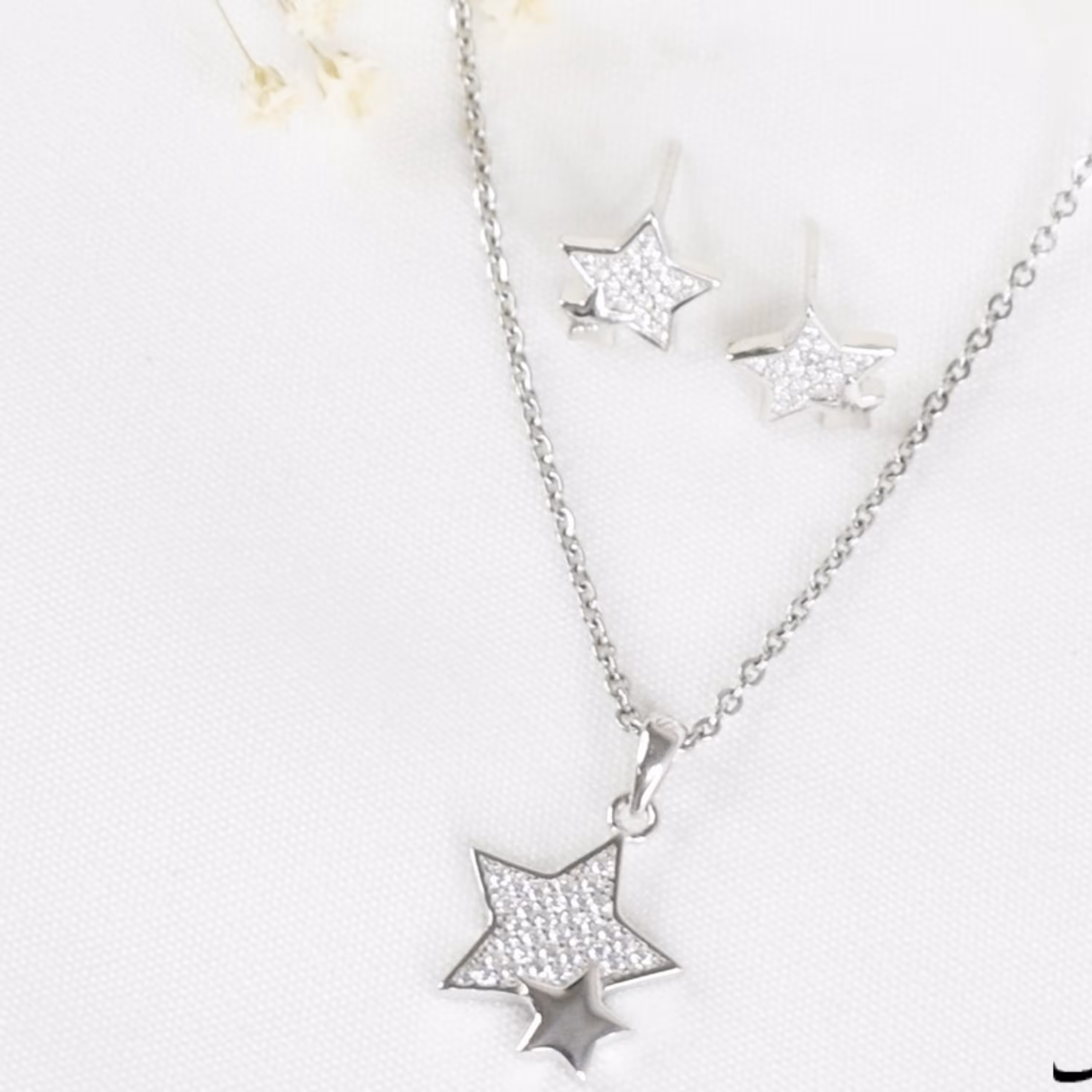 نیمست ستاره نقره عیار 925 روکش طلا کد6982