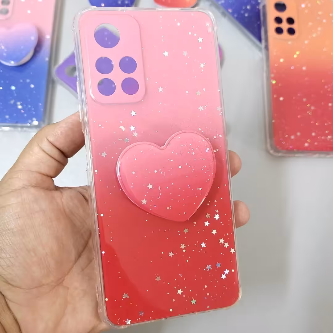 کاور و گارد شاین قلبی به همراه پاپ سوکت مناسب برای سامسونگ Galaxy A22