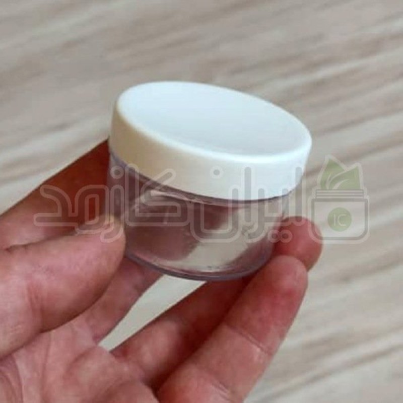 ظرف کرم 30گرمی تک جداره شفاف کریستالی با درب سفید (بسته 10عددی)
