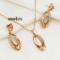 نیم ست زنانه ژوپینگ مدل بیضی نگین دار JS4018