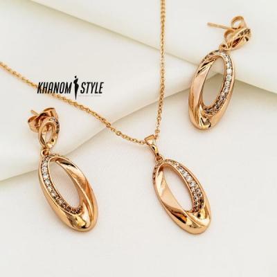 نیم ست زنانه ژوپینگ مدل بیضی نگین دار JS4018