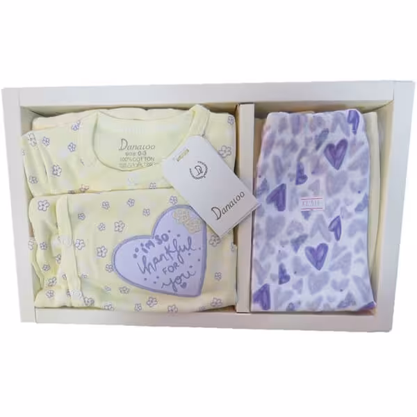 ست 5 تیکه ای دانالو طرح قلب بنفش