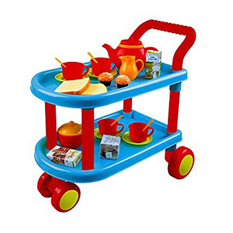 ترولی و وسایل چای خوری آبی playgo 3128