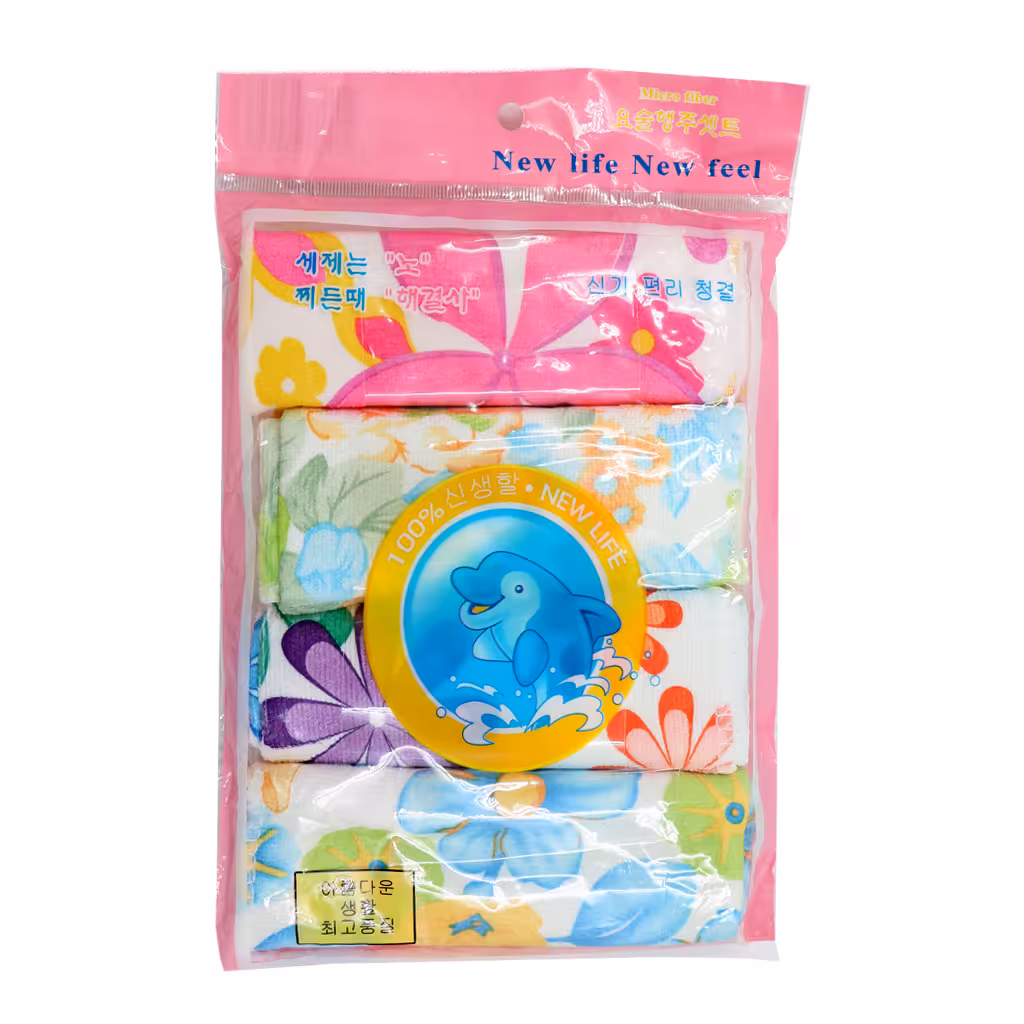 دستمال تنظیف طرح دار دلفین 4عددی