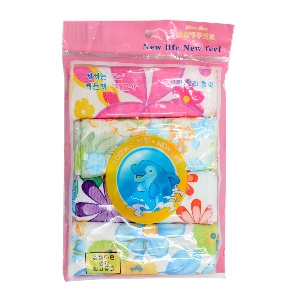 دستمال تنظیف طرح دار دلفین 4عددی