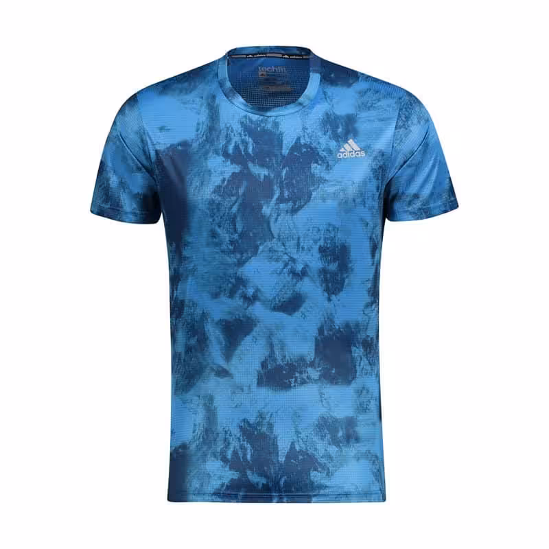 تیشرت ورزشی مردانه آدیداس مدل Tech-2202 چریکی آبی روشن
