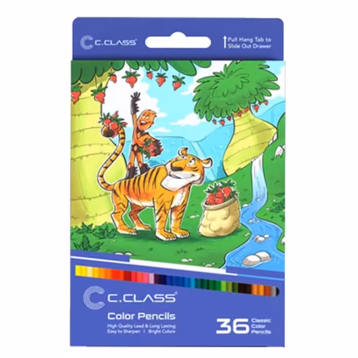 مداد رنگی 36 رنگ سی کلاس طرح ببر