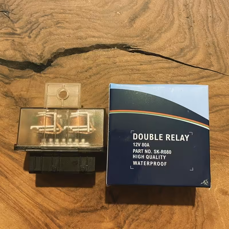 رله دوبل ال ای دی 12 ولت 80 آمپر  15 خار مناسب جهت خودرو پژو 405 و سمند و پرشیا 