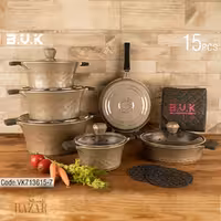 سرویس قابلمه 15 پارچه بی وی کی رنگ بژ