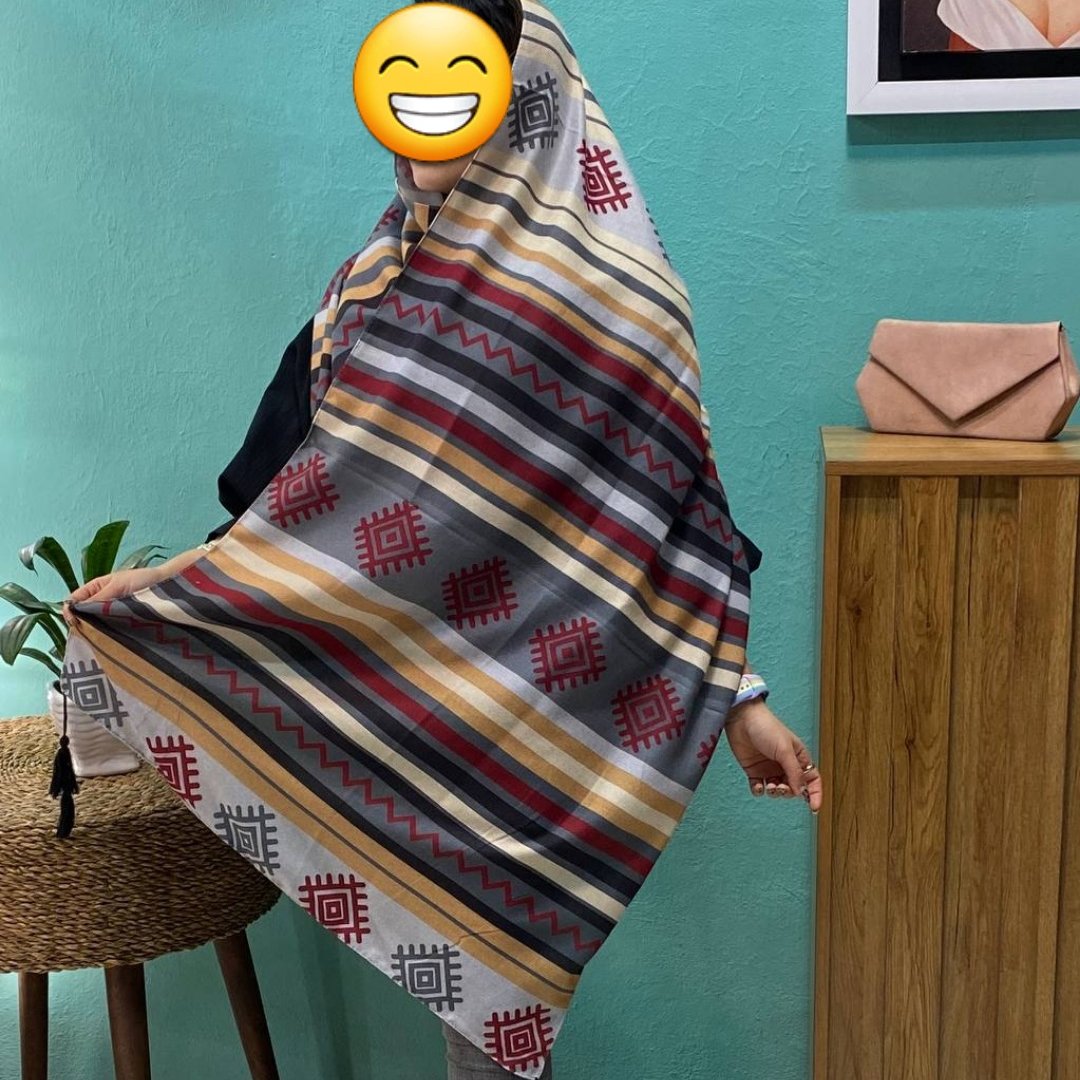 شال موهر منگوله دار دور دوخت 12
