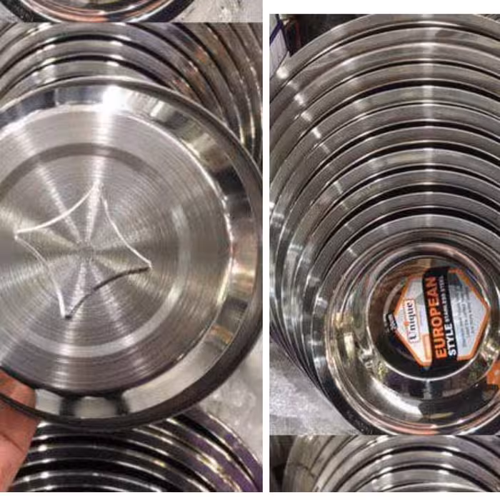 لگن استیل ستاره دار 8 پارچه ضخیم لبه دار مارک یونیک حک یونیک