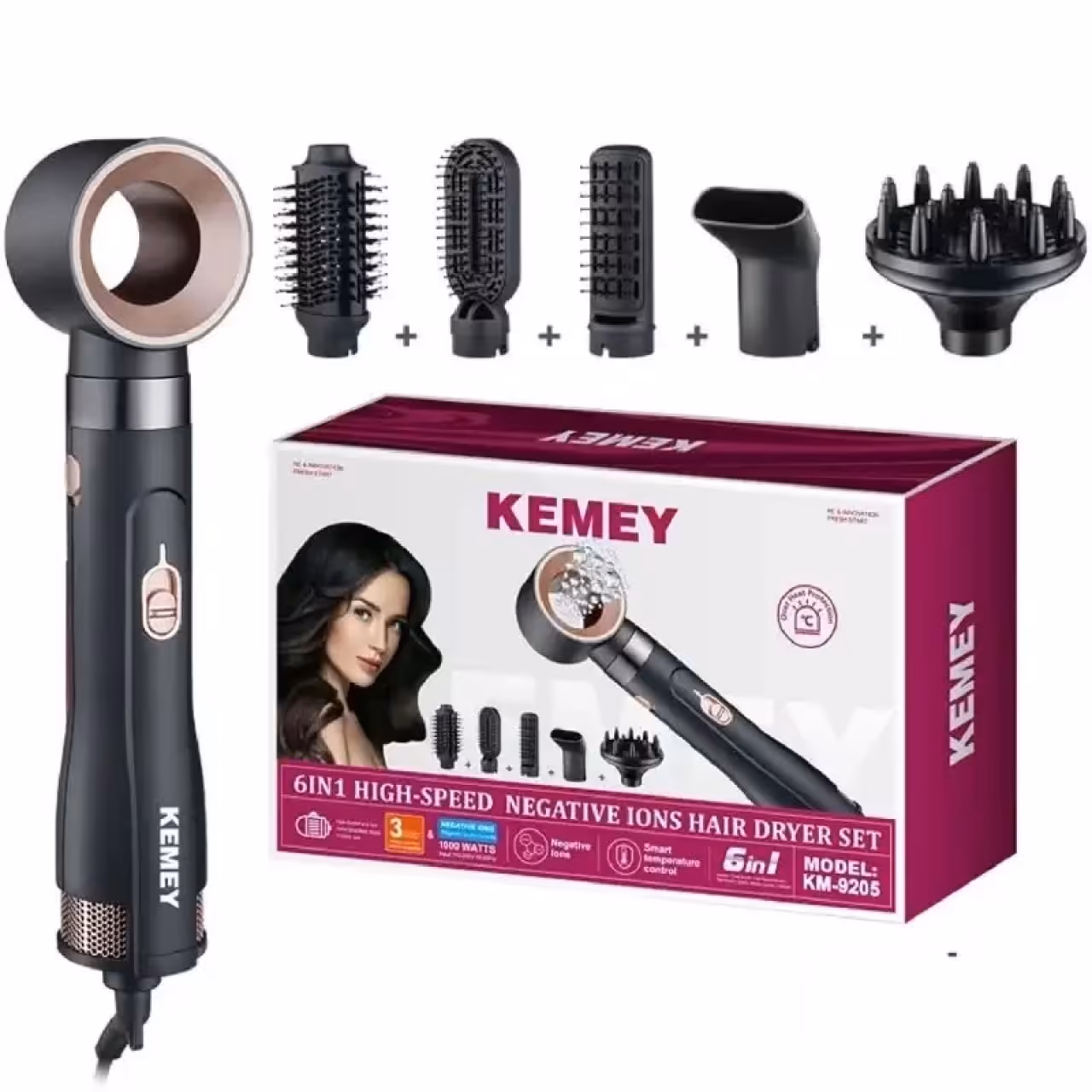 سشوار حرفه ای 6کاره کیمی مدل KM-9205