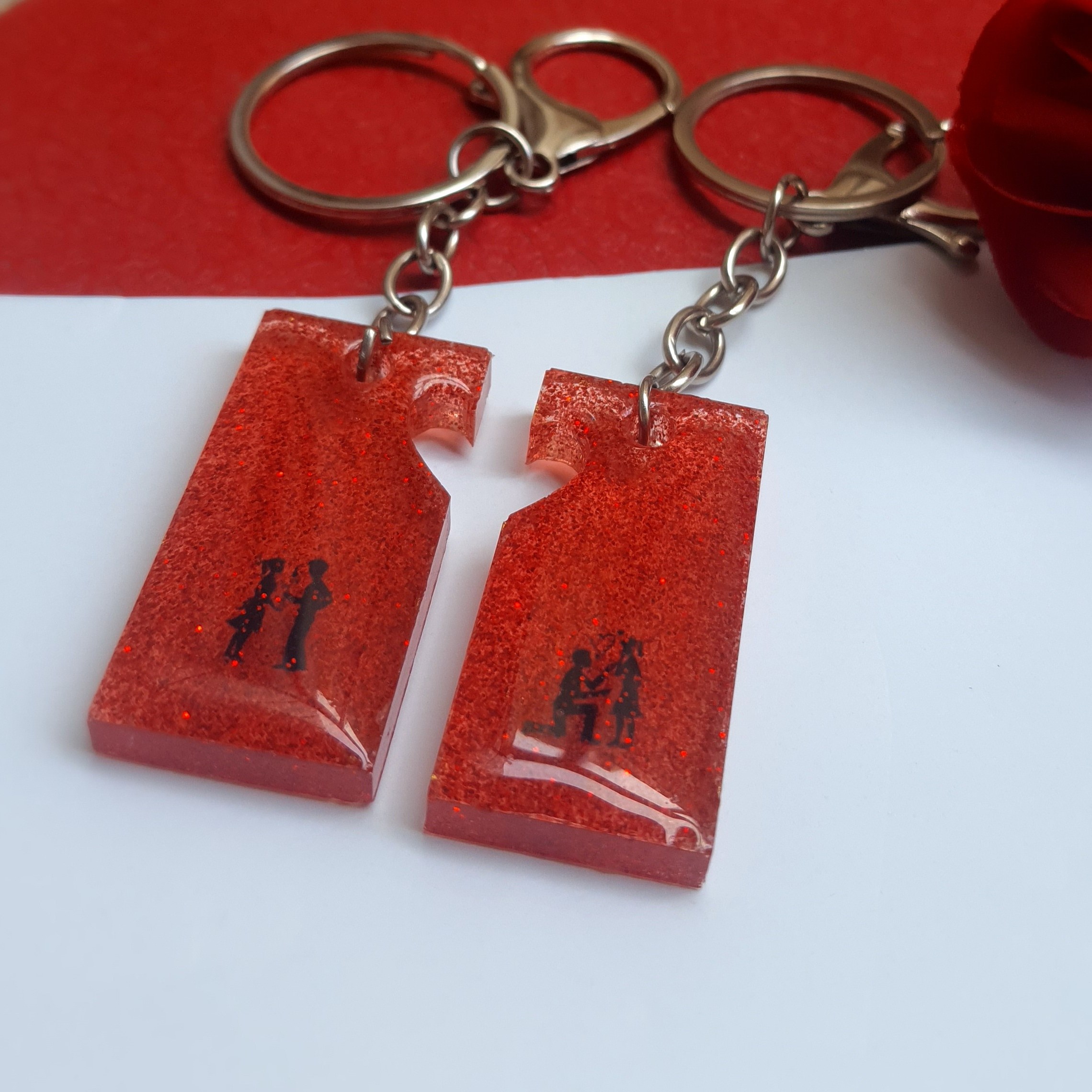 ست جاسوییچی رزینی دو تیکه عاشقانه