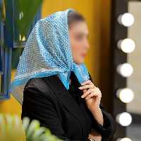 مینی اسکارف (باندانا) طیف آبی سفید طرح پیچازی ارسال رایگان 