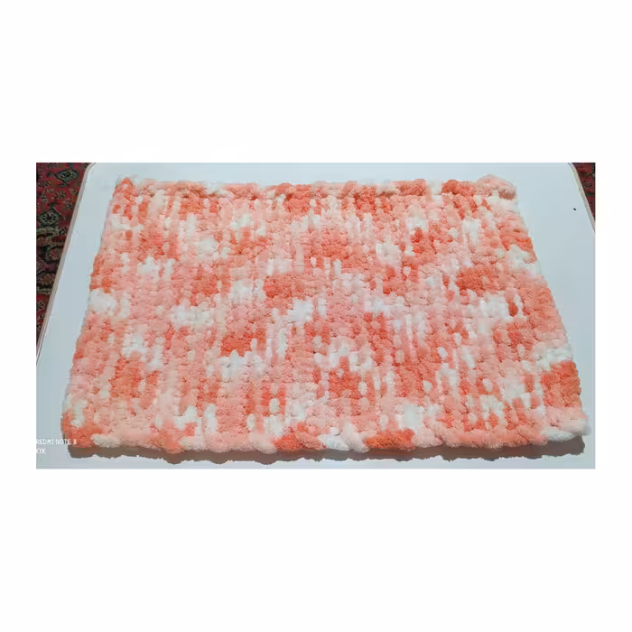 حوله دست و صورت دستباف مدل پافی جنس پنبه ای خالص در سایز 55*35الماس بافت ایران