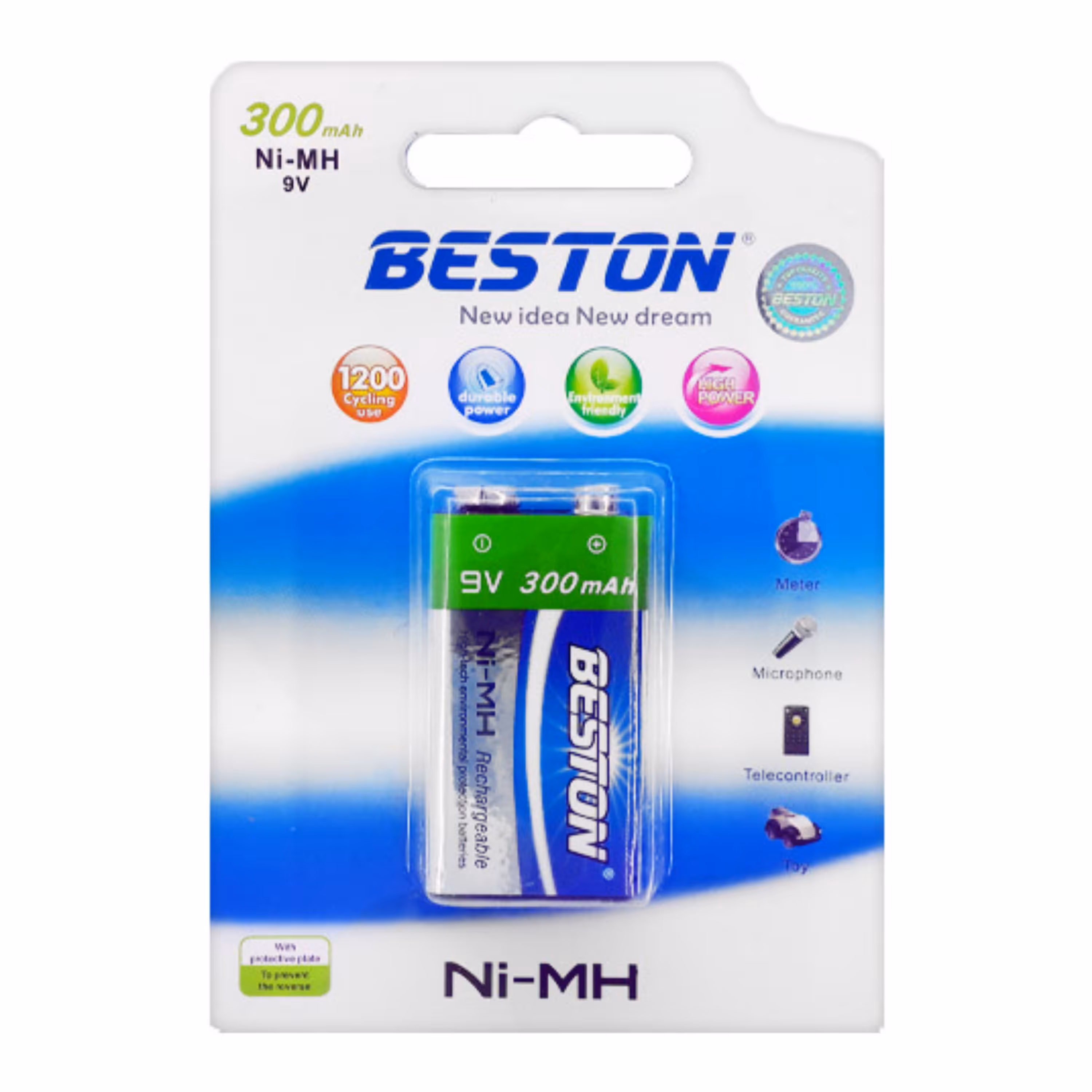 باطری 9 ولت کتابی 300 میلی آمپر بستون BESTON