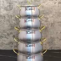 سرویس 10پارچه کاسیو دسته طلایی
