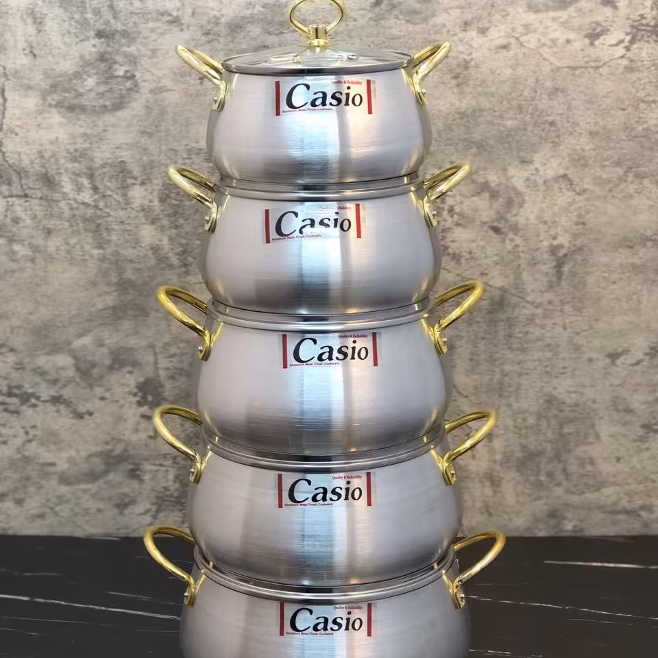 سرویس 10پارچه کاسیو دسته طلایی