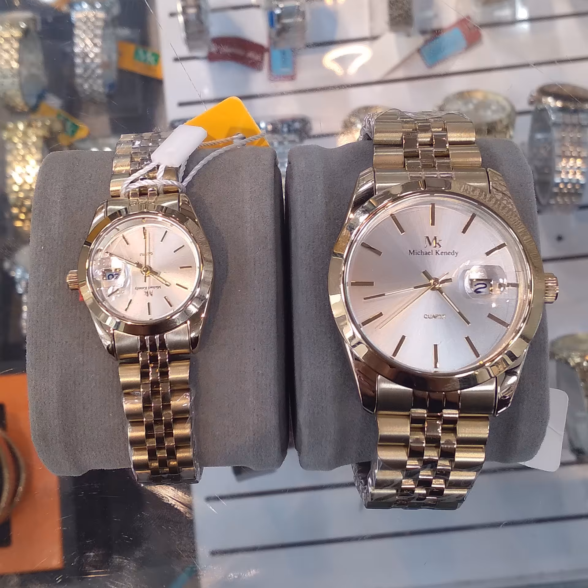 ساعت ست برند مایکل کندی موتور اصل ژاپن اورجینال قاب وبند استیل قفل پروانه ای 