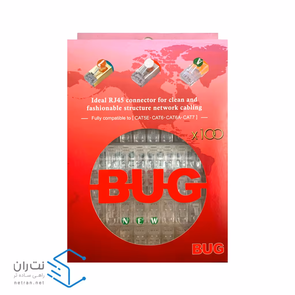 سوکت شبکه Cat6 UTP باگ - BUG بسته 100 عددی