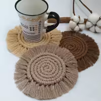 زیر لیوانی مکرومه