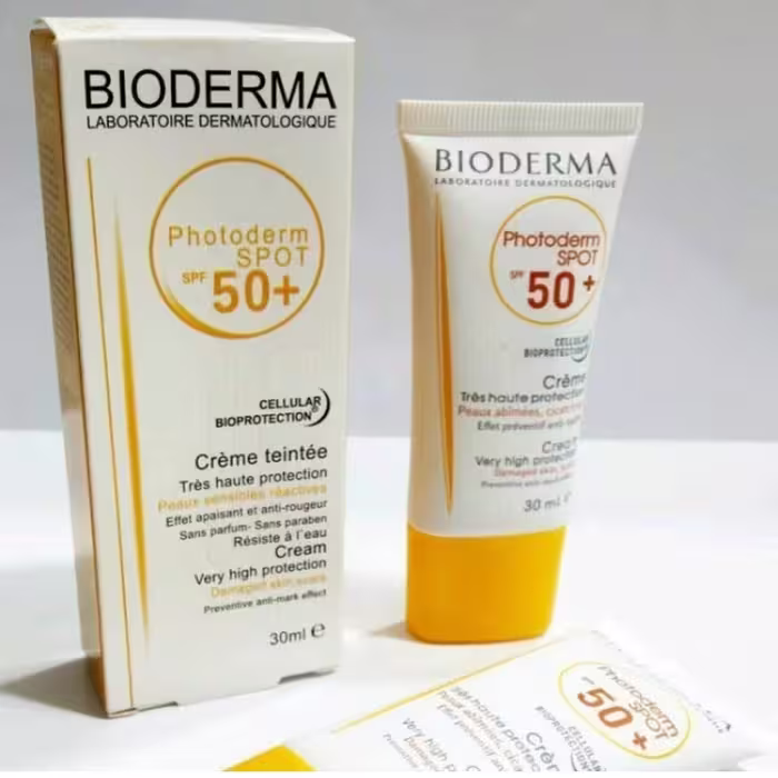 لوازم ارایشی ضدآفتاب بیودرما اصلی spf 50 رنگی 