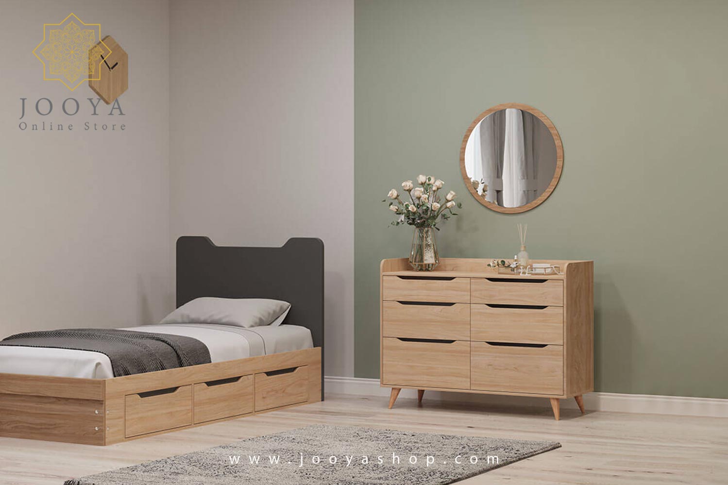 دراور ام دی اف شش کشو پایه چوبی اوتم مدل DR260