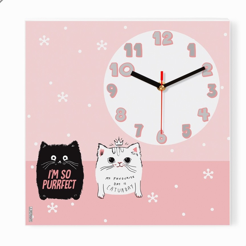 ساعت دیواری کودک طرح گربه پرشین کد 8930