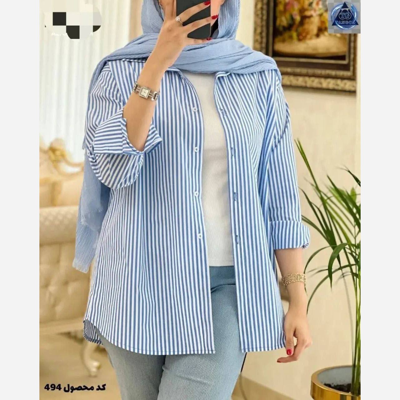 مانتو شومیزی زنانه راه راه اسپرت زنانه چهارخونه
