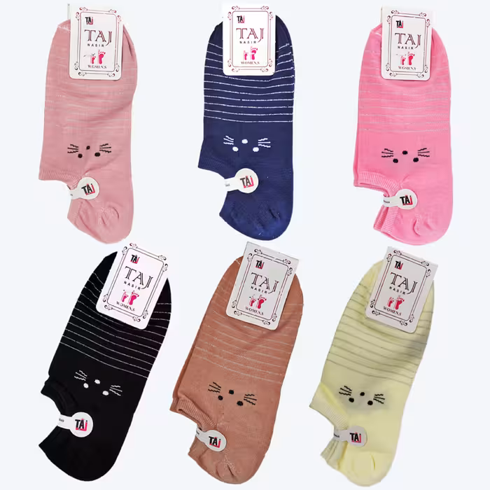 جوراب زیر قوزکی لمه رینکی طرحدار6جفتی