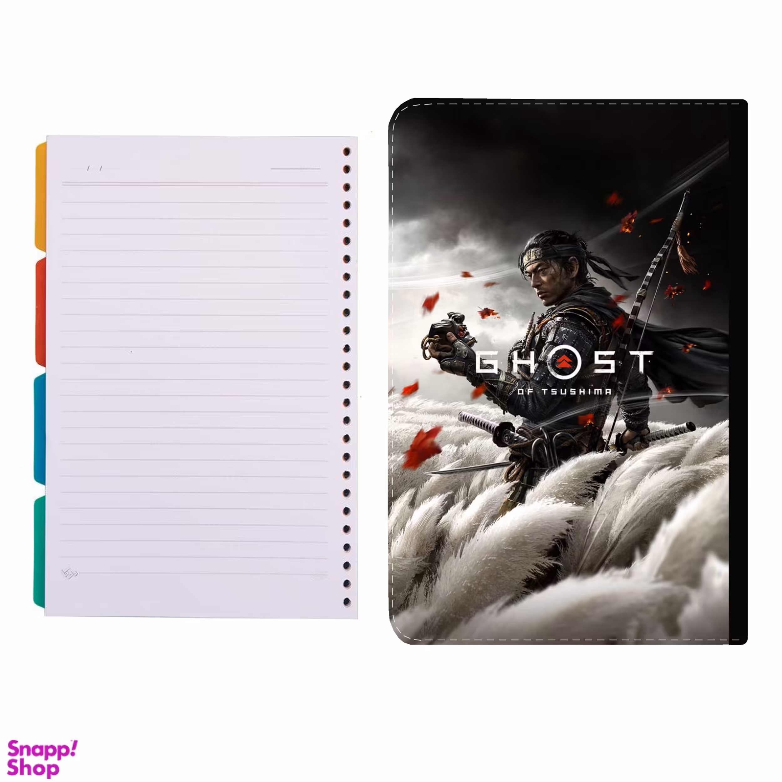 کلاسور طرح بازی ghost of tsushima کد 80 به همراه کاغذ کلاسور