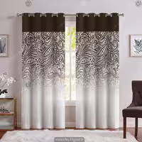 پرده چاپی طرح نقوش اسلیمی رنگ تیره SA-2978