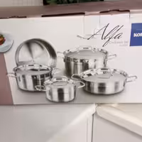 سرویس قابلمه استیل کرکماز9 تکه مدلA1660 درب استیل