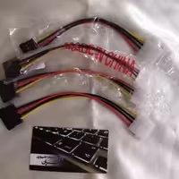 کابل تبدیل برق 4پین به ساتا رنگ مشکی وزن 7گرم ابعاد 175 میلی گرم