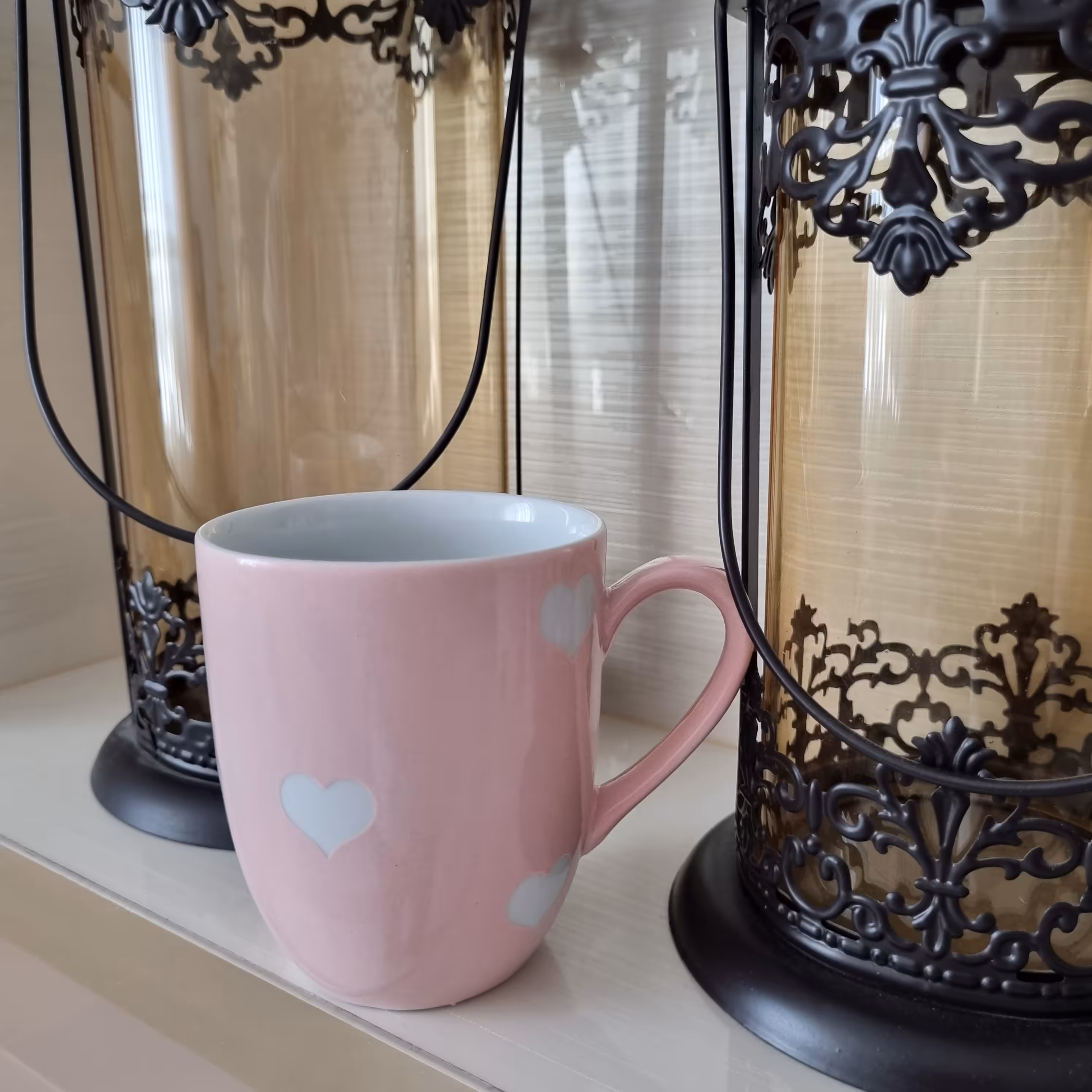 ماگ سرامیکی طرح قلب رنگ پاستیلی