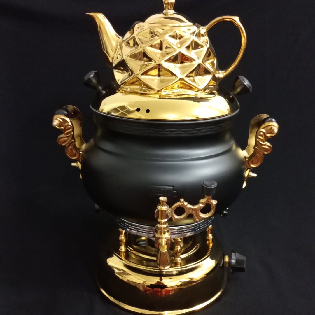 سماور 6 لیتری ترموکوبل دار مشکی ساده