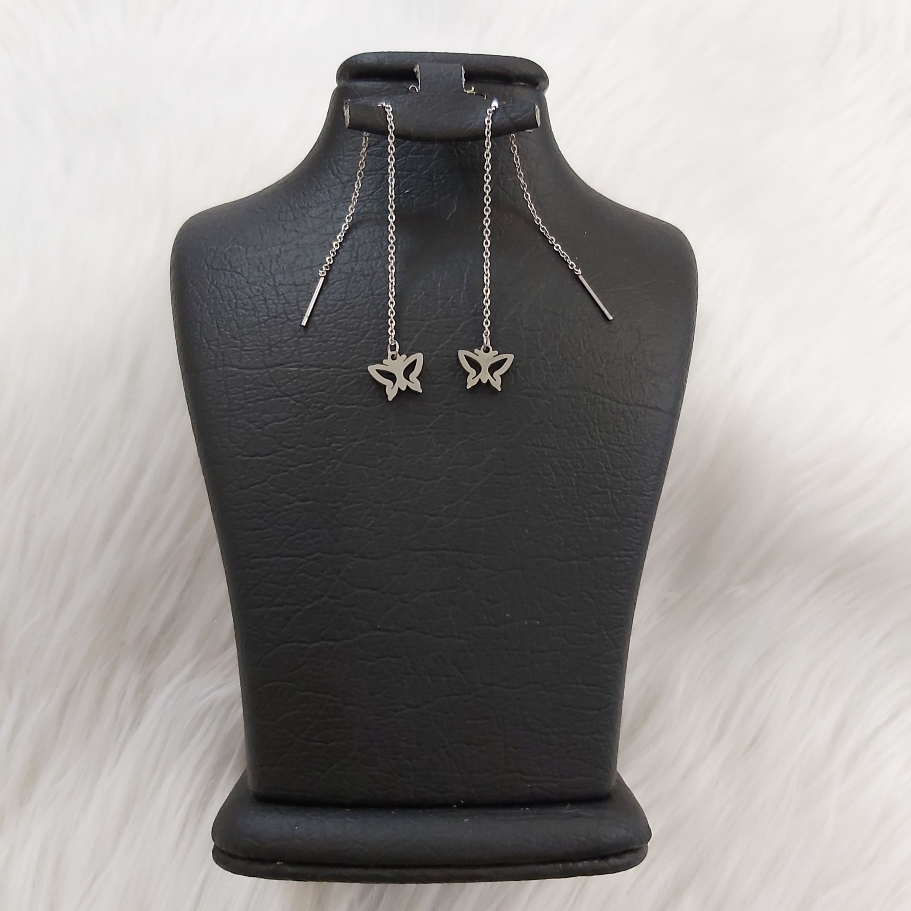 گوشواره استیل مدل بخیه طرح پروانه کد butf113