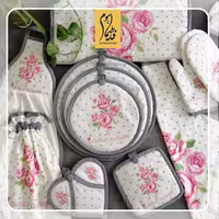 سرویس آشپزخانه مخمل 15 تکه طرح 17 مدل ژاسمین