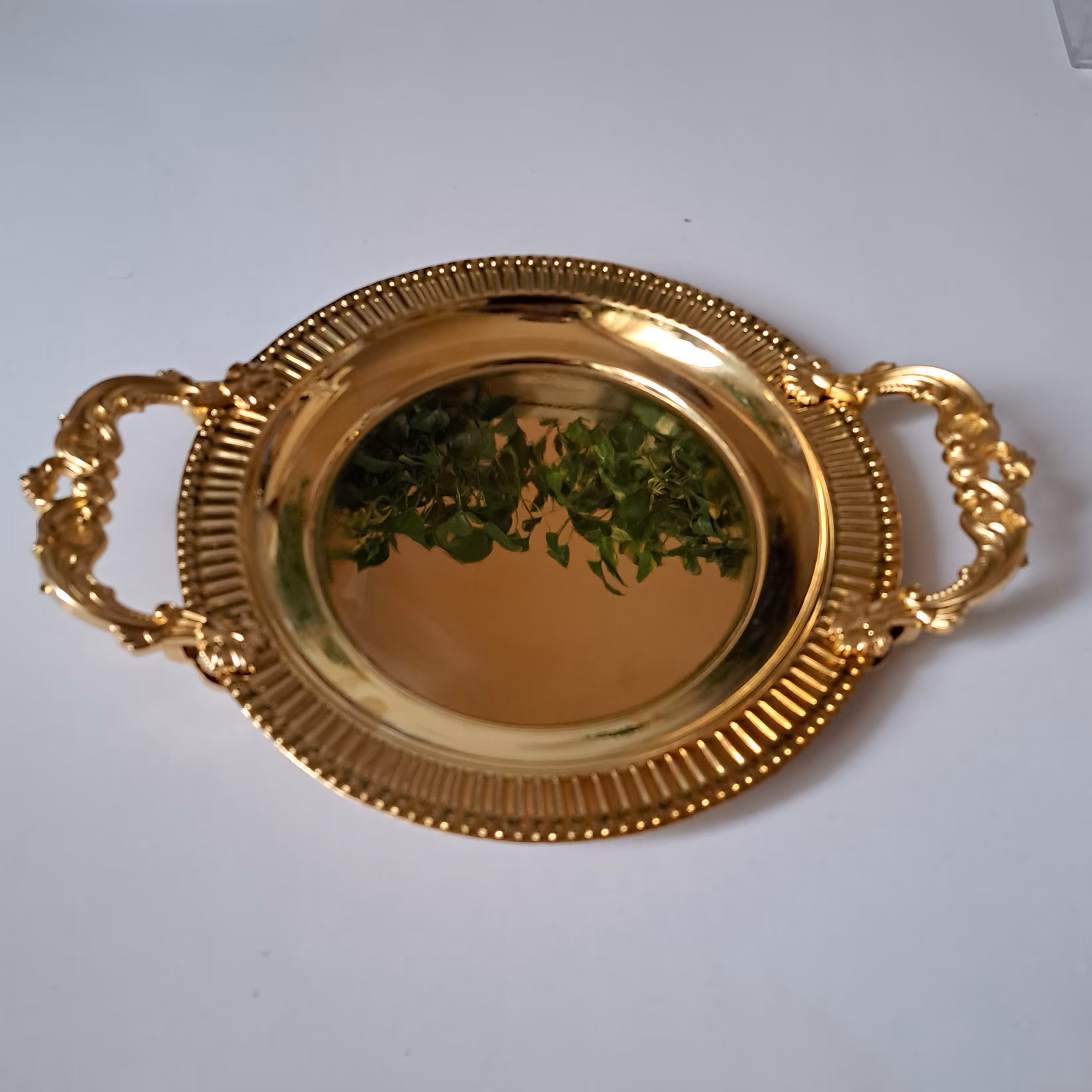 شیرینی خوری برنجی (برنزی) وارداتی  هندوستان شیرینی خوری دسته طلایی سانتی ارسال سریع