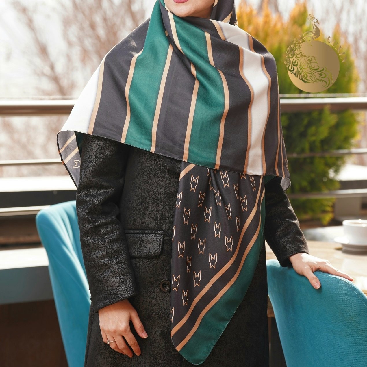 روسری سبز مشکی 2